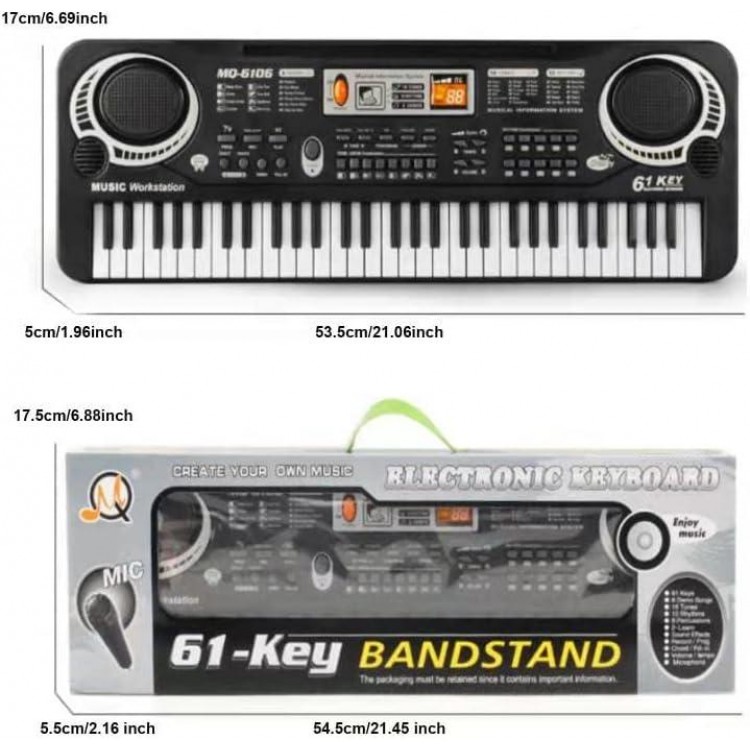 61 Key Digital Music Piano Keyboard for Kids,Multi-function Keyboard