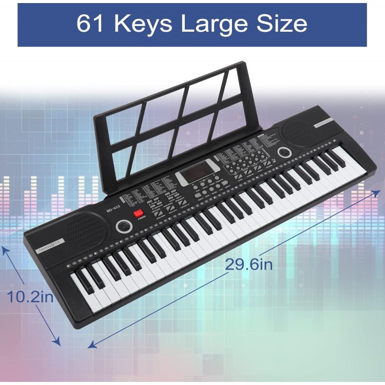 61 Key Keyboard Piano,with Teaching Mode,portable keyboard piano for Beginners