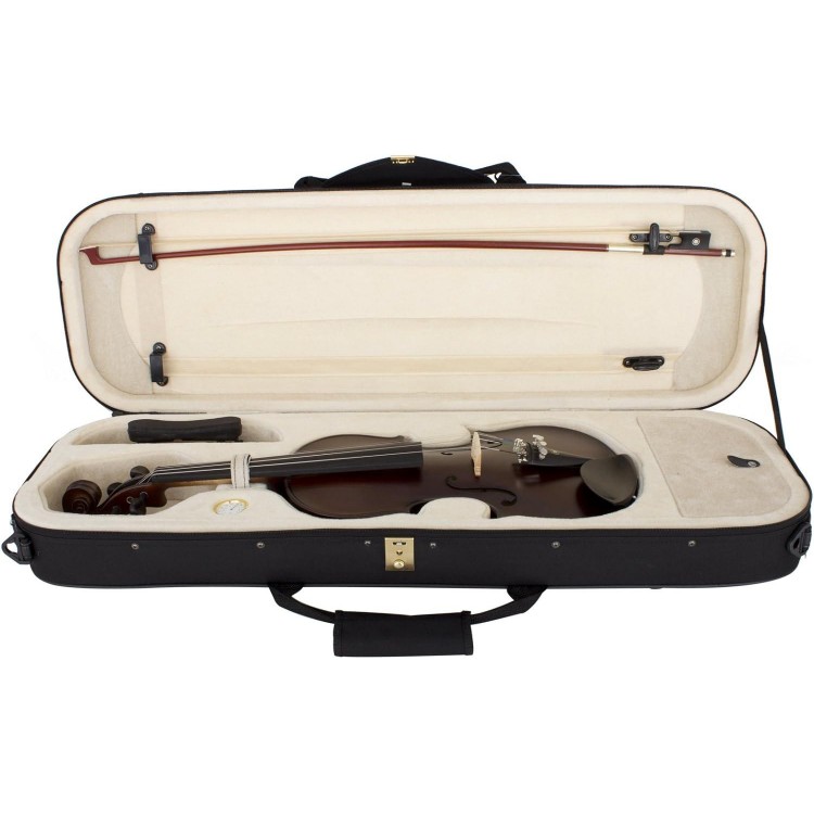 Cecilio CVN-EAS Ebony Fitted Solidwood Violin in Satin Antique