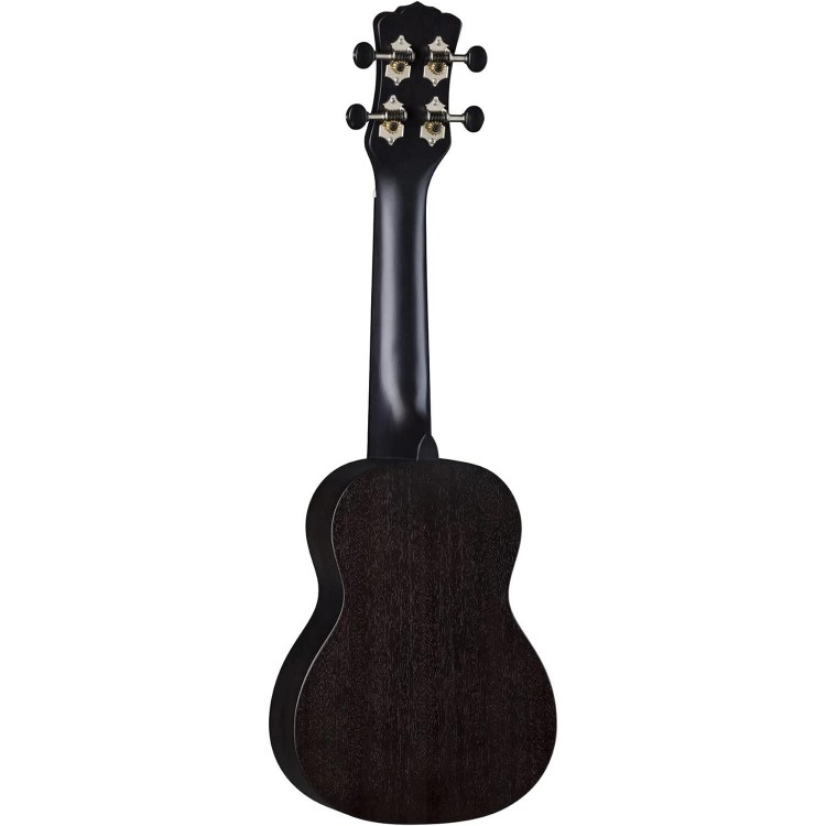 Luna Vintage Mahogany Soprano Ukulele, Black Satin