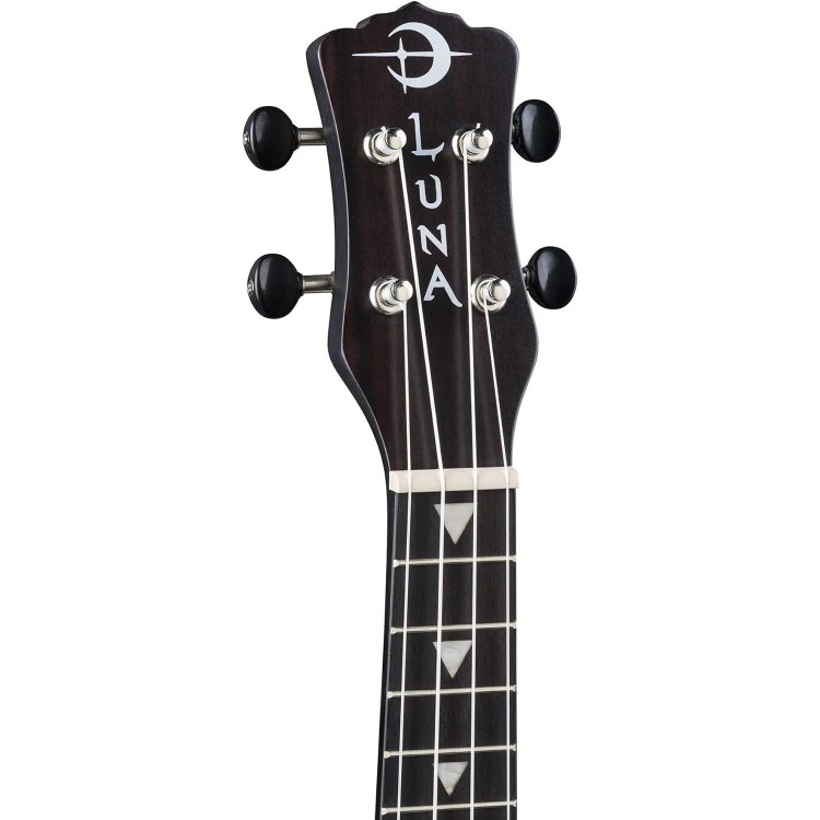 Luna Vintage Mahogany Soprano Ukulele, Black Satin