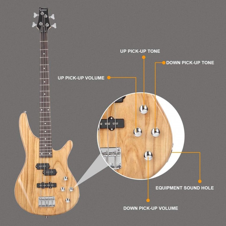 GLARRY GIB Series 4 String Electric Bass Guitar Beginner Kit Full Size