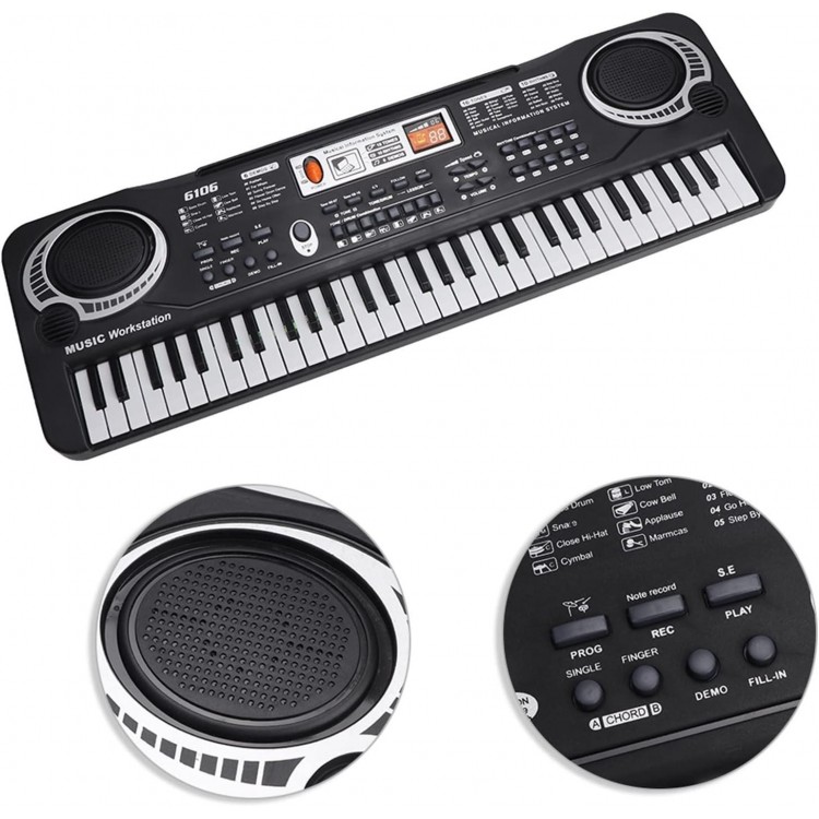 61 Key Electronic Keyboard Piano Musical Instrument With Microphone