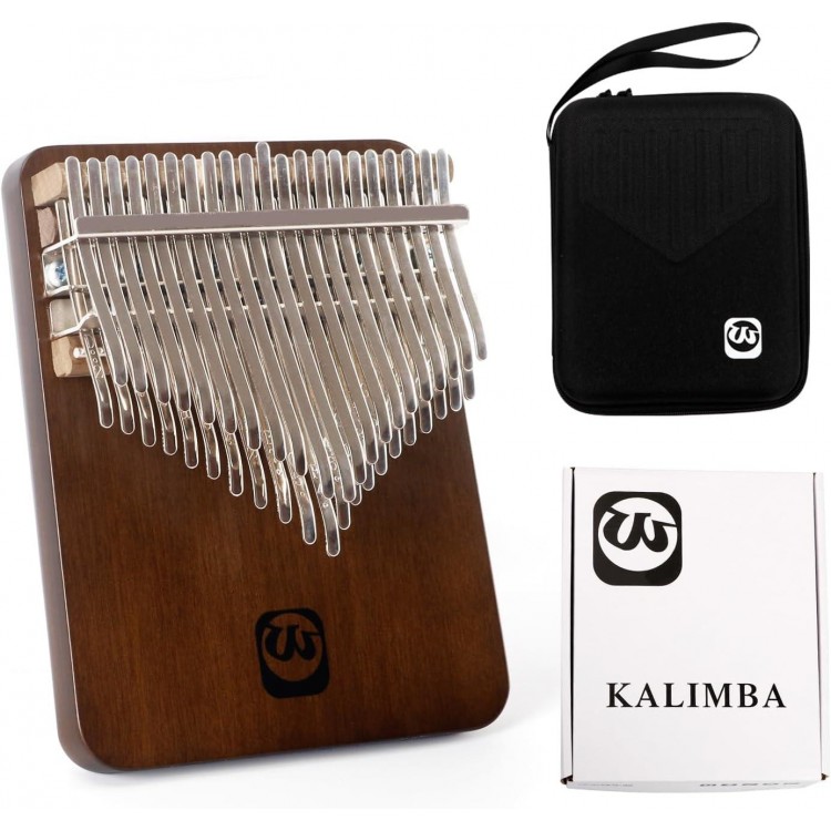 Kalimba Thumb Piano 42 Keys, Flat-board Finger Piano Walnut Wood Marimba