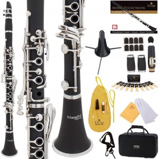 Mendini By Cecilio B Flat Beginner Student Clarinet With 2 Barrels, Case