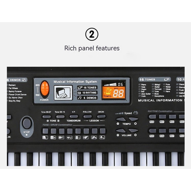 61 Key Electronic Keyboard Piano for Beginners/Professional with Microphone