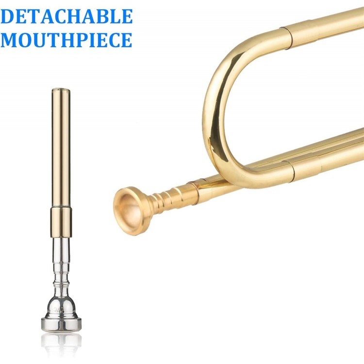 KESHUO Brass C Bugle Call Trumpet Cavalry Horn with Mouthpiece