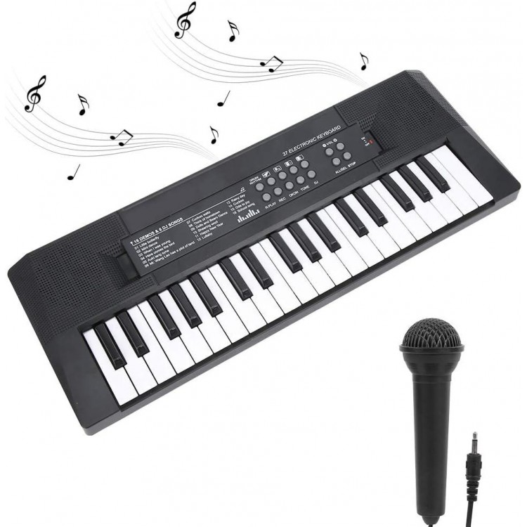 37 Keys Rechargeable Piano Keyboard, Portable Size, Dual Power Supply System