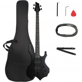 Ktaxon Electric Bass Guitar Burning Fire Style Bass Set With Portable Bass Bag