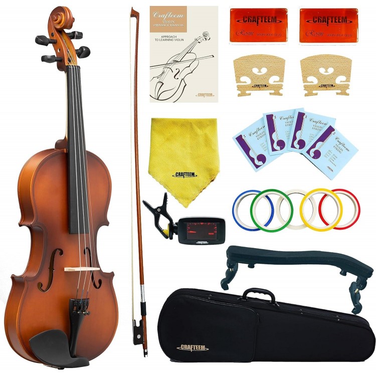 Crafteem Handcrafted Premium Violin Outfit for Kids Beginner