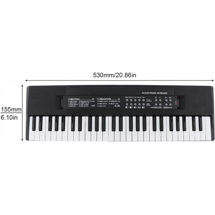 54 Keys ABS Electronic Keyboard Piano Digital Music Key Board With Microphone