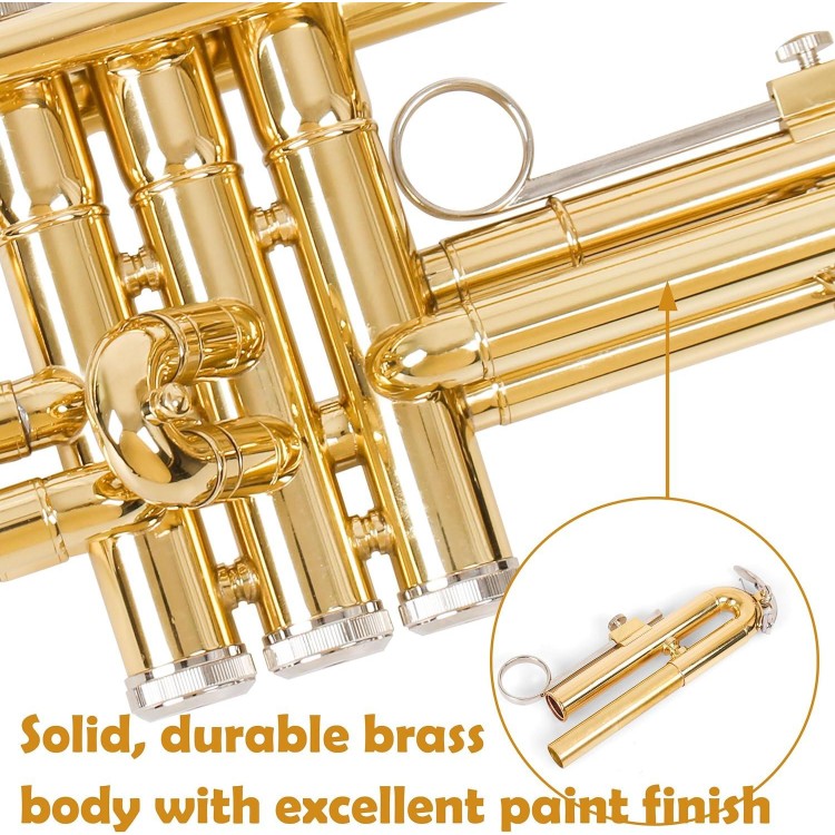 LOMUTY Standard Bb Trumpet For School Band Orchestra Brass Trumpet