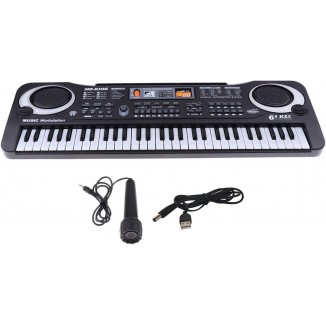 Tachiuwa 61 Keys Electronic Organ Digital Piano Keyboard with Microphone