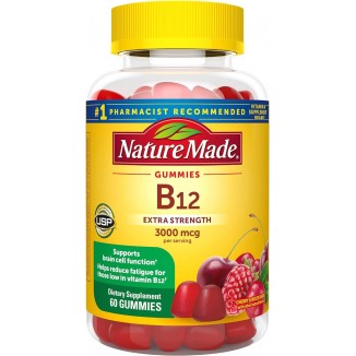 Nature Made Extra Strength Vitamin B12 Gummies, 3000 Mcg Per Serving, B12 Vitamin Supplement