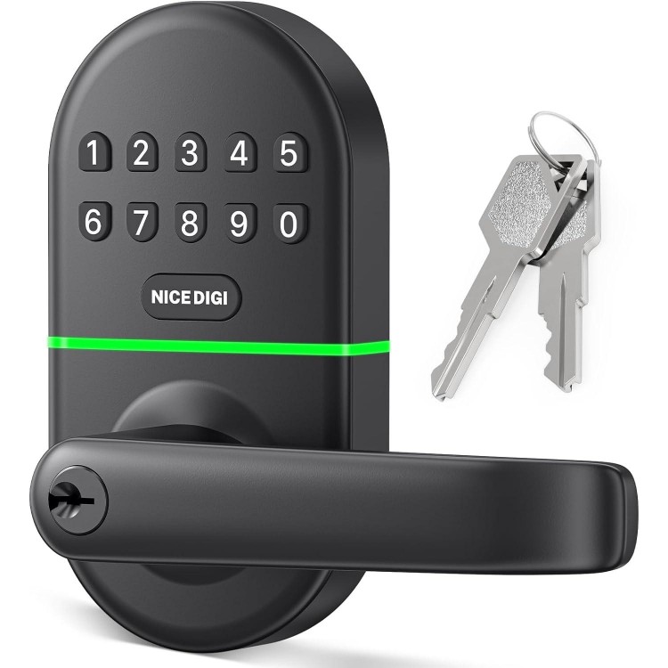 Smart Keypad Door Lock with Handle - Easy Installation