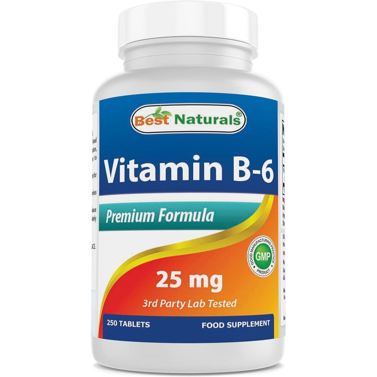 Best Naturals Vitamin B-6 25 Mg Tablets, 250 Count