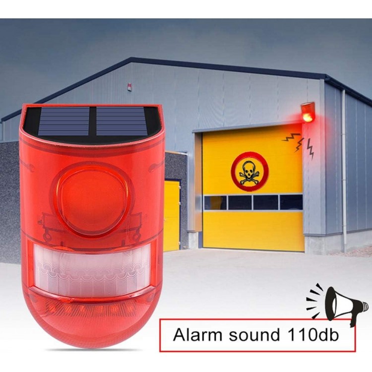 Solar Sound & Light Alarm Motion Sensor