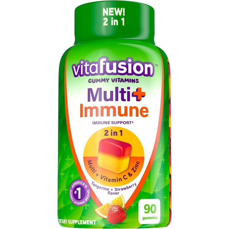  Vitafusion Multi+ Immune Support – 2-In-1 Benefits, Daily Multivitamins, 90 Count