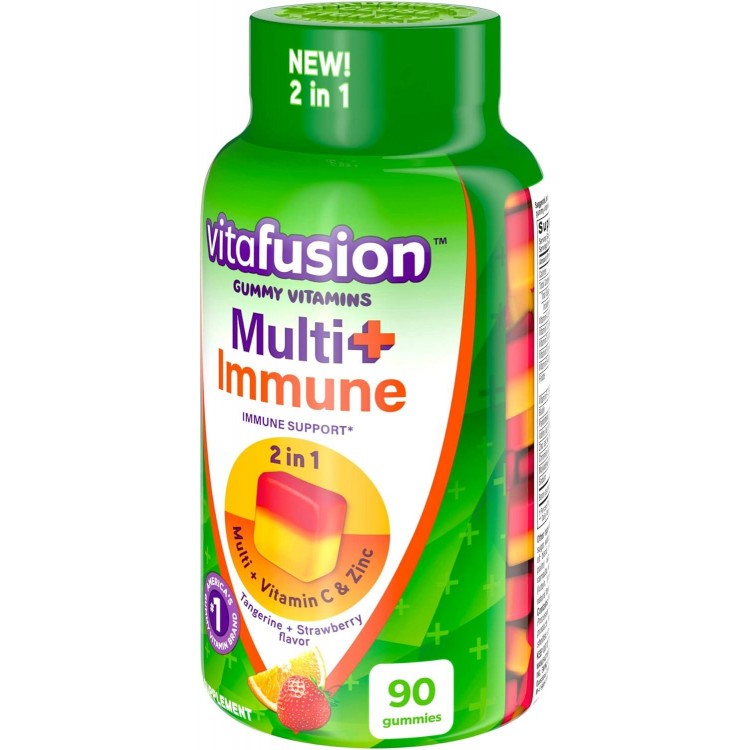  Vitafusion Multi+ Immune Support – 2-In-1 Benefits, Daily Multivitamins, 90 Count