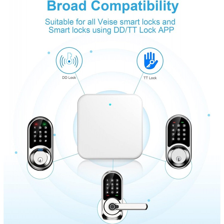 Veise G2 Gateway, Smart Lock WiFi Gateway, Paired with Smart Door Lock