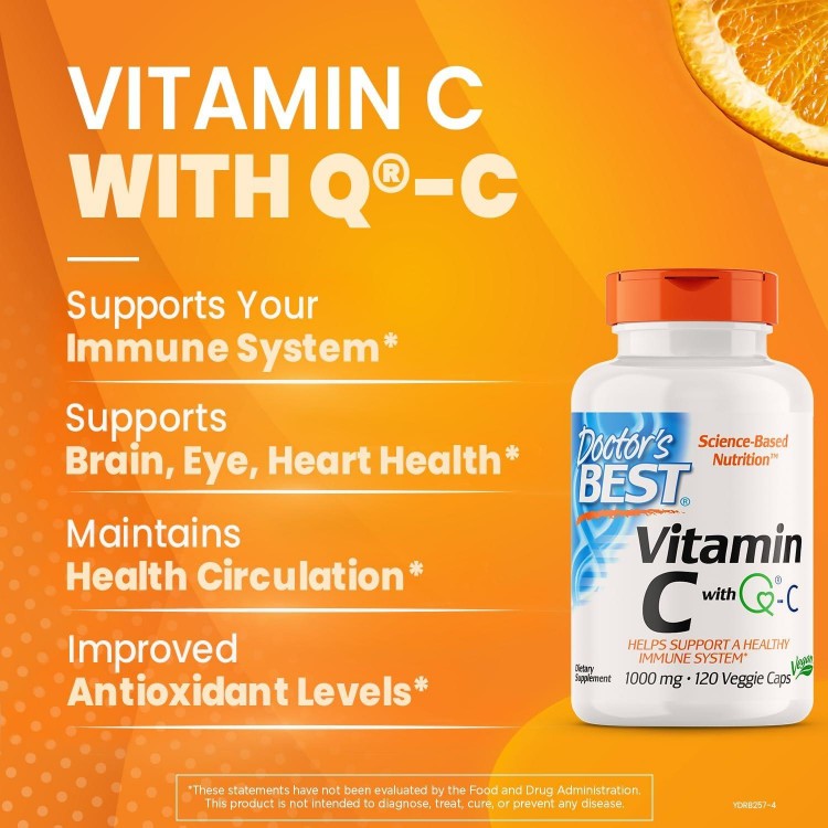 Doctor's Best Vitamin C With Q-C - Vitamin C 1000mg Non-GMO, Vegan, Gluten Free, Soy Free