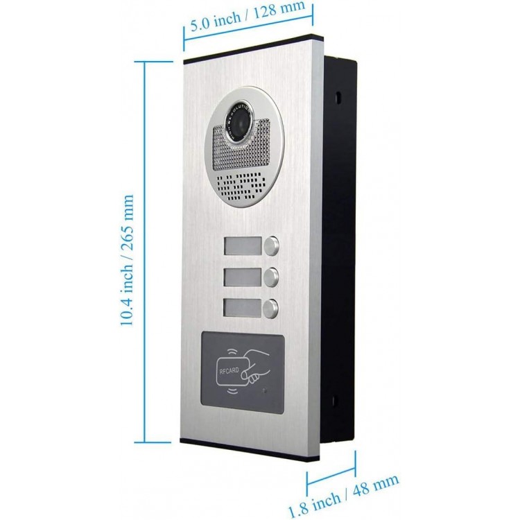 AMOCAM 3 Units Apartment Video Intercom System