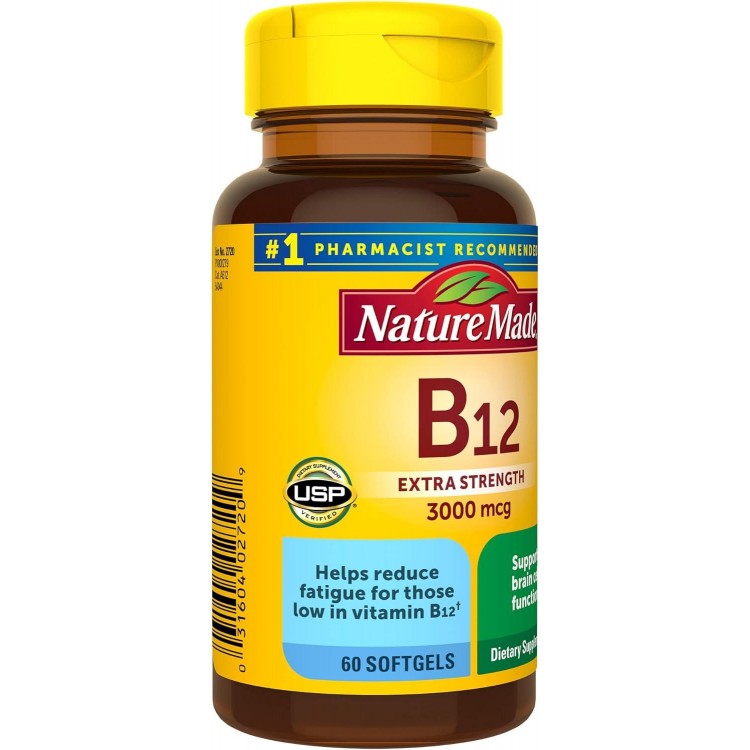 Nature Made Extra Strength Vitamin B12 3000 mcg, Dietary Supplement for Energy Metabolism Support