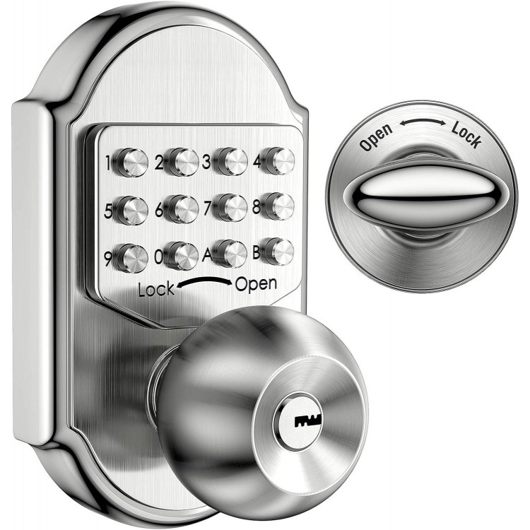 Megaflint Keyless Entry Door Lock Deadbolt Keypad Mechanical Stainless Steel (Pass Code or Key) 100% Mechanical, No Electronic