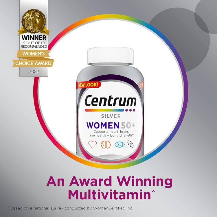 Centrum Silver Women's Multivitamin for Women 50 Plus, Multivitamin/Multimineral Supplement with Vitamin D3