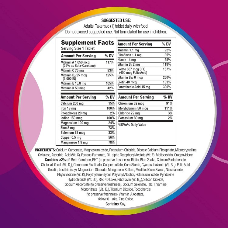 Centrum Multivitamin For Women, Multivitamin/Multimineral Supplement With Iron, Vitamin D3, B Vitamins