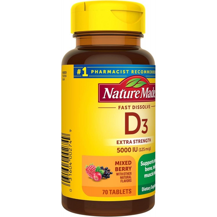 Nature Made Extra Strength Vitamin D3 5000 IU (125 Mcg), Vitamin D Supplement