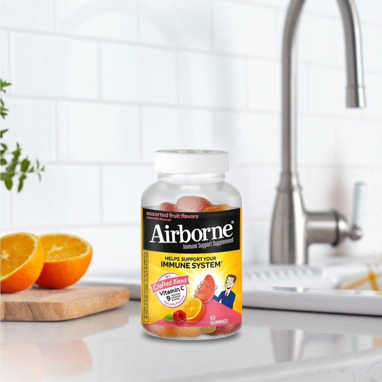 Airborne Vitamin C 750mg  - Assorted Fruit Gummies, Gluten-Free Immune