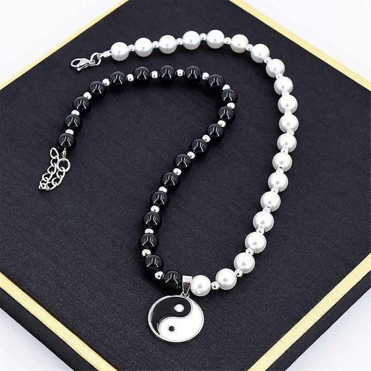 Black and White Beaded Choker Necklaces - Elegant Necklaces for Men and Women