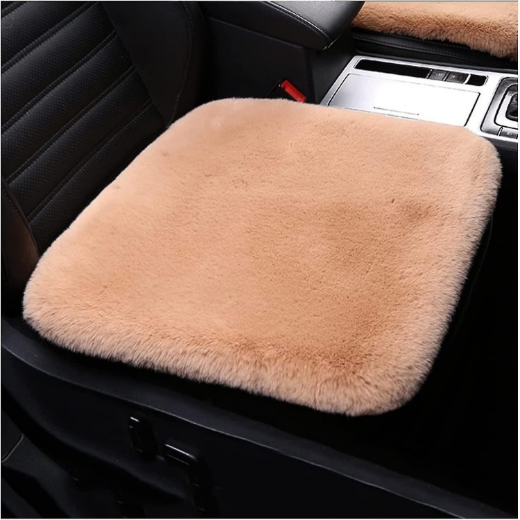 Plush Car Seat Covers - Faux Rabbit Fur, Fluffy and Comfy Cushion Pad