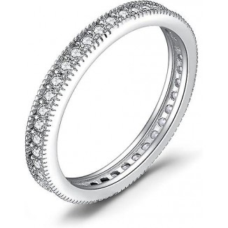 White Gold Plated Sterling Silver Rings: Milgrain Marquise Promise Ring