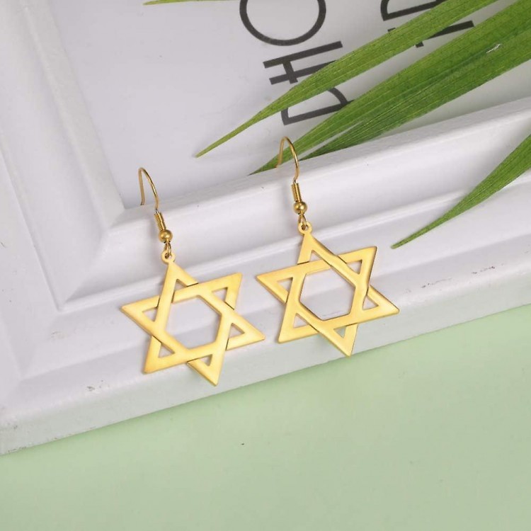 Enhance Your Appeal with Stainless Steel Star of David Earrings