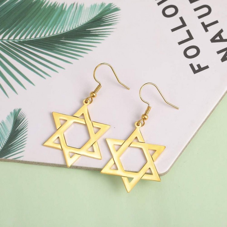 Enhance Your Appeal with Stainless Steel Star of David Earrings