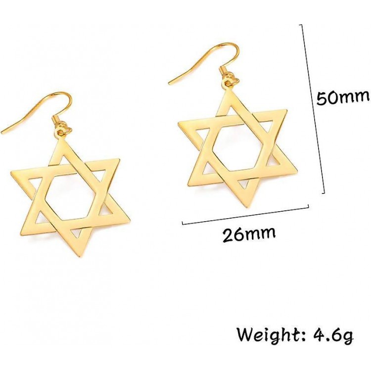 Enhance Your Appeal with Stainless Steel Star of David Earrings