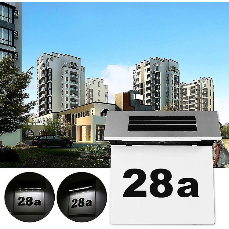 Solar House Number Light-Stainless Steel LED Outdoor Wall Lamp