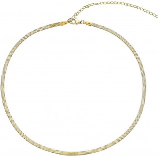Delicate Stainless Steel Herringbone Chain Choker Necklace - Nickel Free