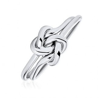 Simple Double Band Best Friends Irish Celtic Love Knot Infinity Ring