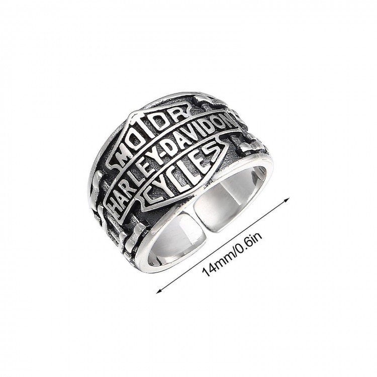 Harley Signet Ring, 925 Sterling Silver Biker Ring