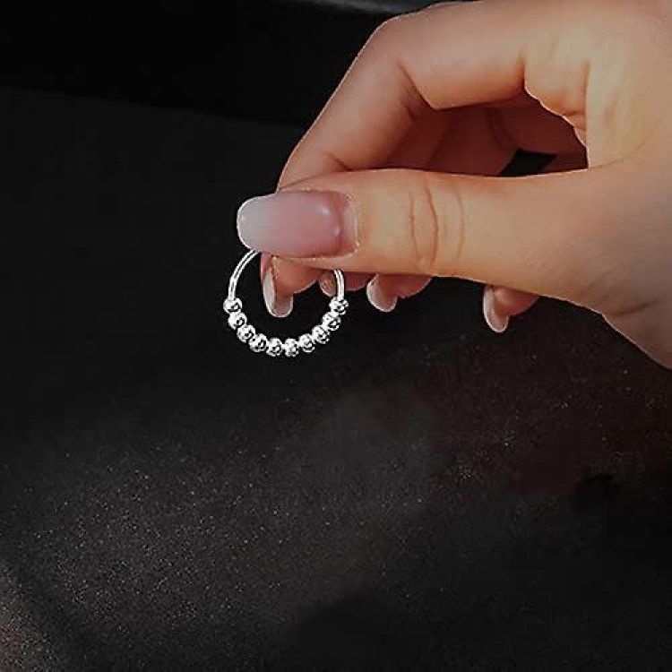 925 Sterling Silver Fidget Spinner Rings: Adjustable Anxiety Rings