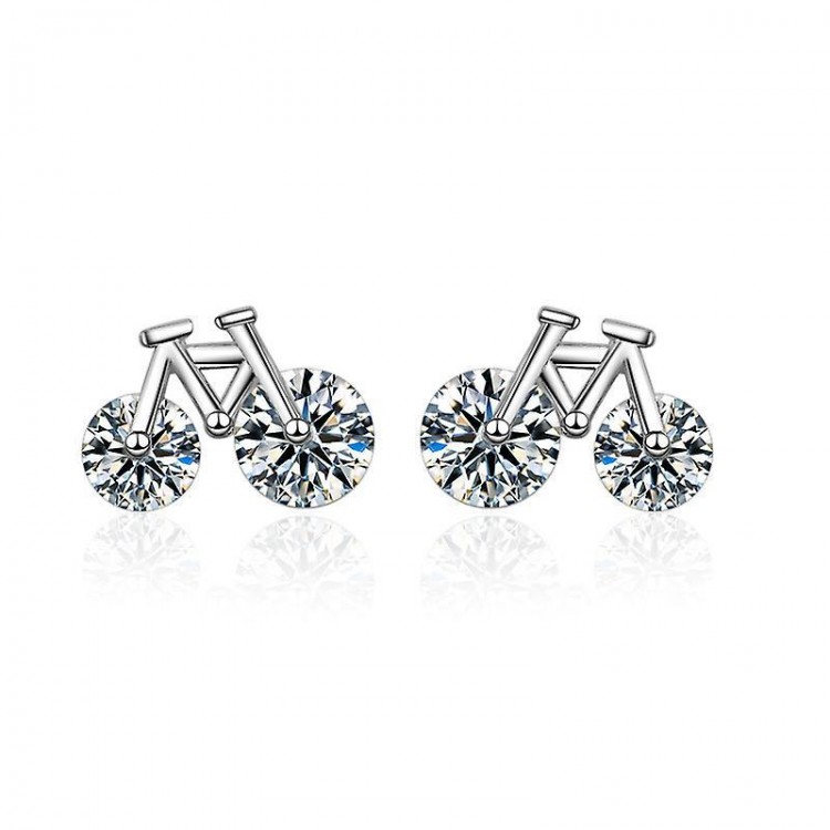 Zircon Copper Plating Platinum Earrings Add a Touch of Elegance for Ladies