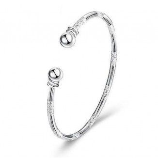 Elegant 925 Sterling Silver Plated Classic Fashion Bangle Bracelet