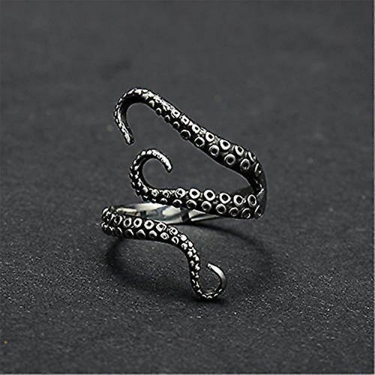 Embrace Gothic Punk Style with Stainless Steel Octopus Tentacle Ring