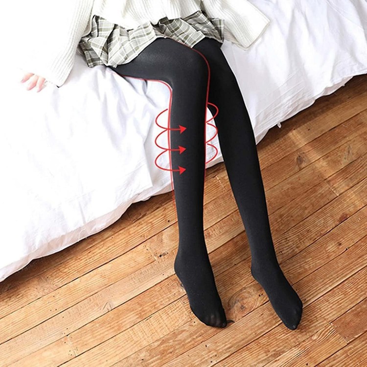 Footed High Waist Opaque Fleece-Lined Tights – Women's Thick Thermal Tights