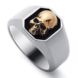 Gothic Punk Skull Rings for Men in Stainless Steel - Available in Sizes