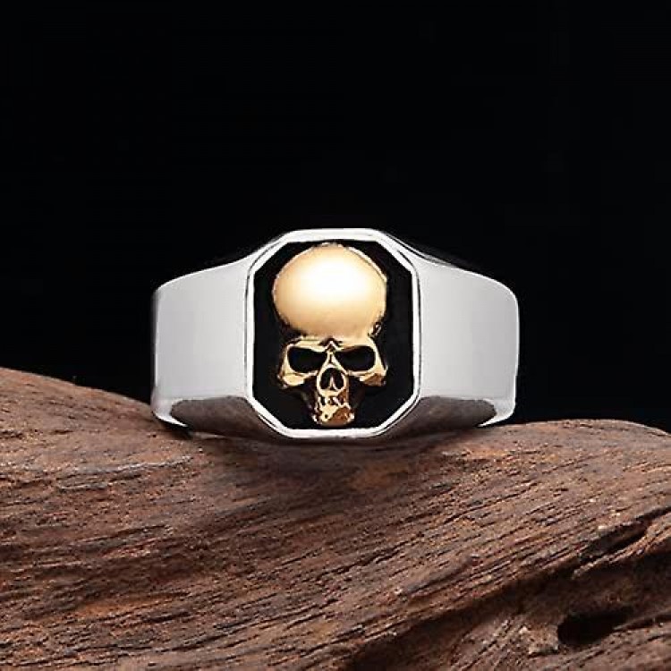 Gothic Punk Skull Rings for Men in Stainless Steel - Available in Sizes