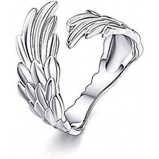 Elegant Feather Ring: 925 Sterling Silver, Adjustable